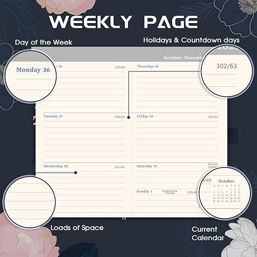 Miniatura 4 de Agenda 2026 – Agenda de bolsillo 2026, agenda semanal mensual 2026, 6.3 x 3.8 pulgadas, enero 2026 a diciembre 2026, bucle para bolígrafo, bolsillo