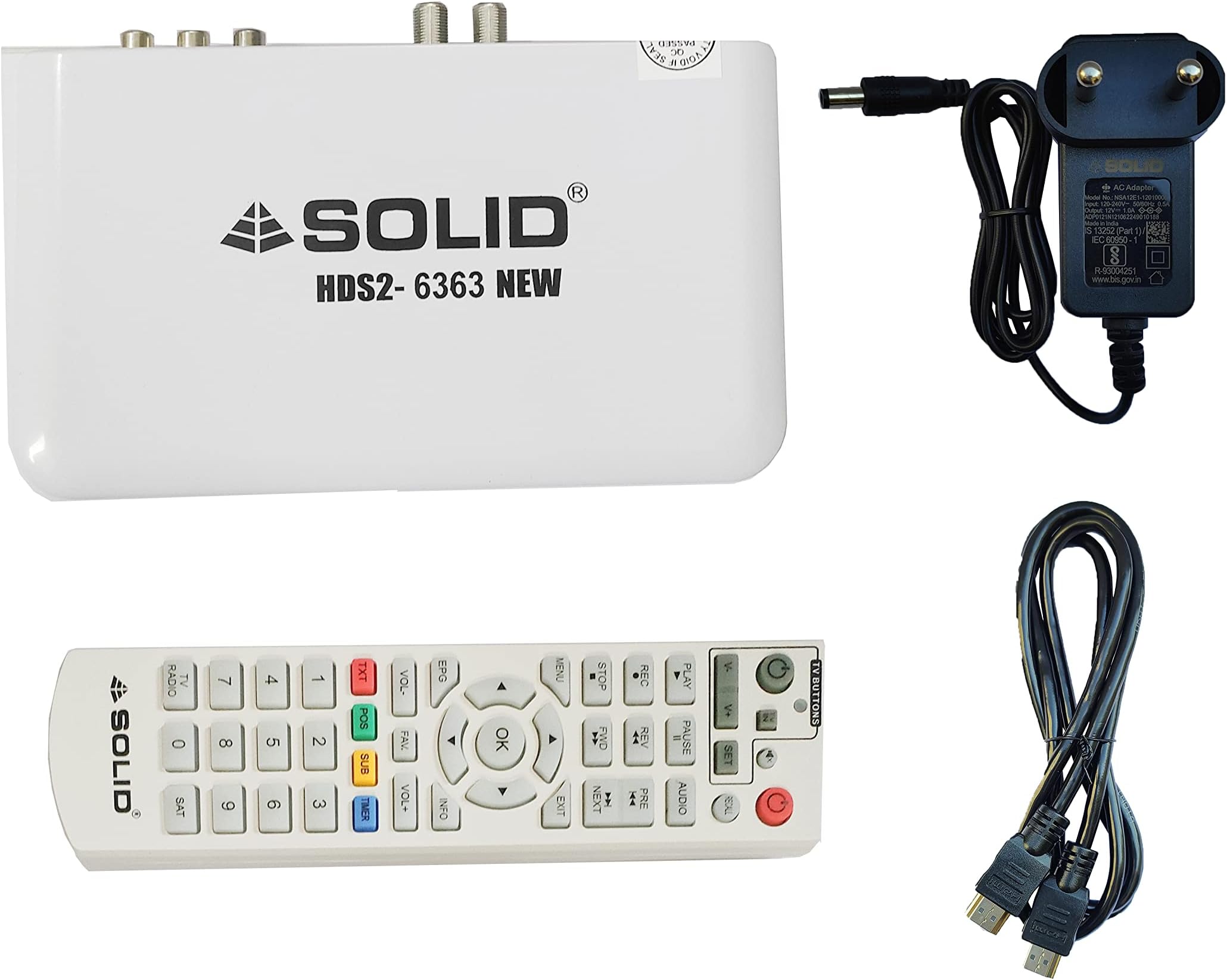 Eboxi Solid HDS2-6363 Free to Air MPEG-4 Free Dish HD Digital Set top Box