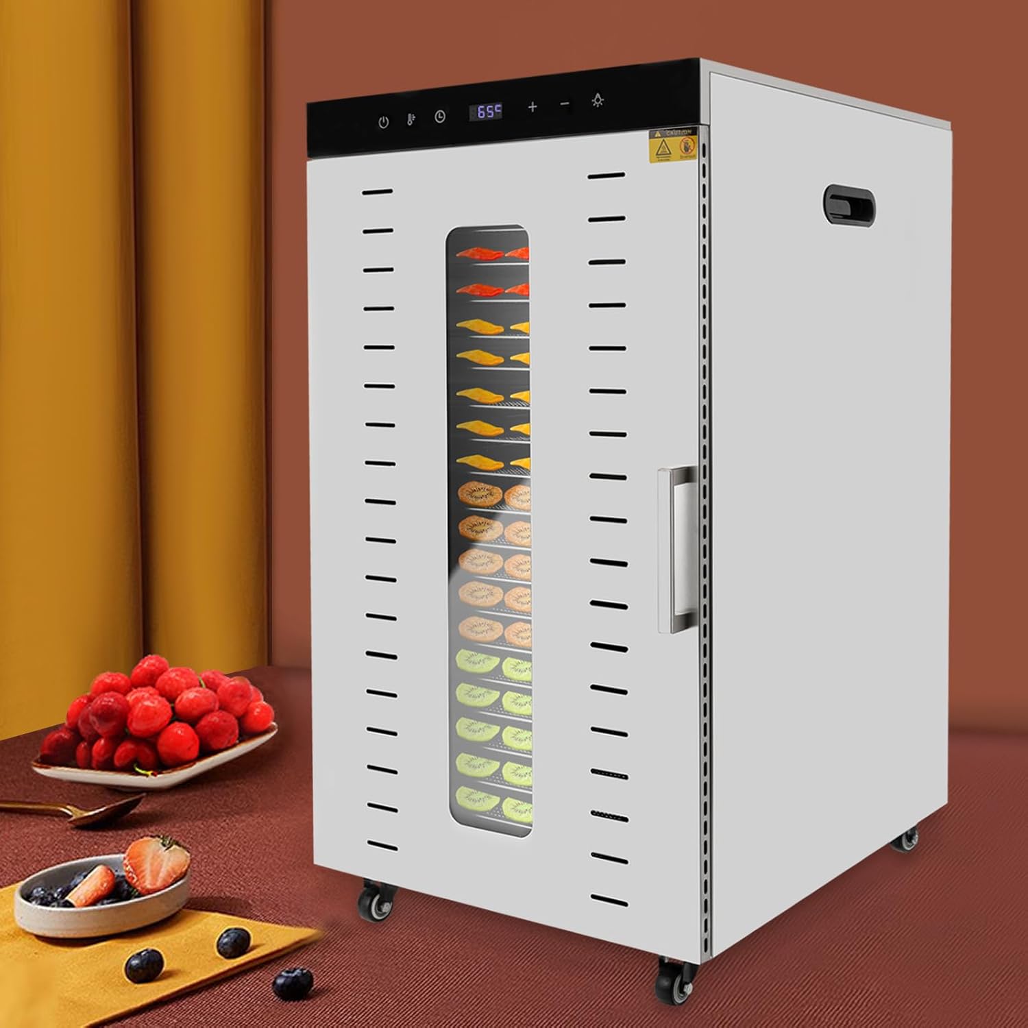1700W Commercial Food Dehydrator - 20 Stainless Steel Trays with Digital Timer & Temperature Control for Jerky/Meat/Fruits/Herbs (Industrial Grade)