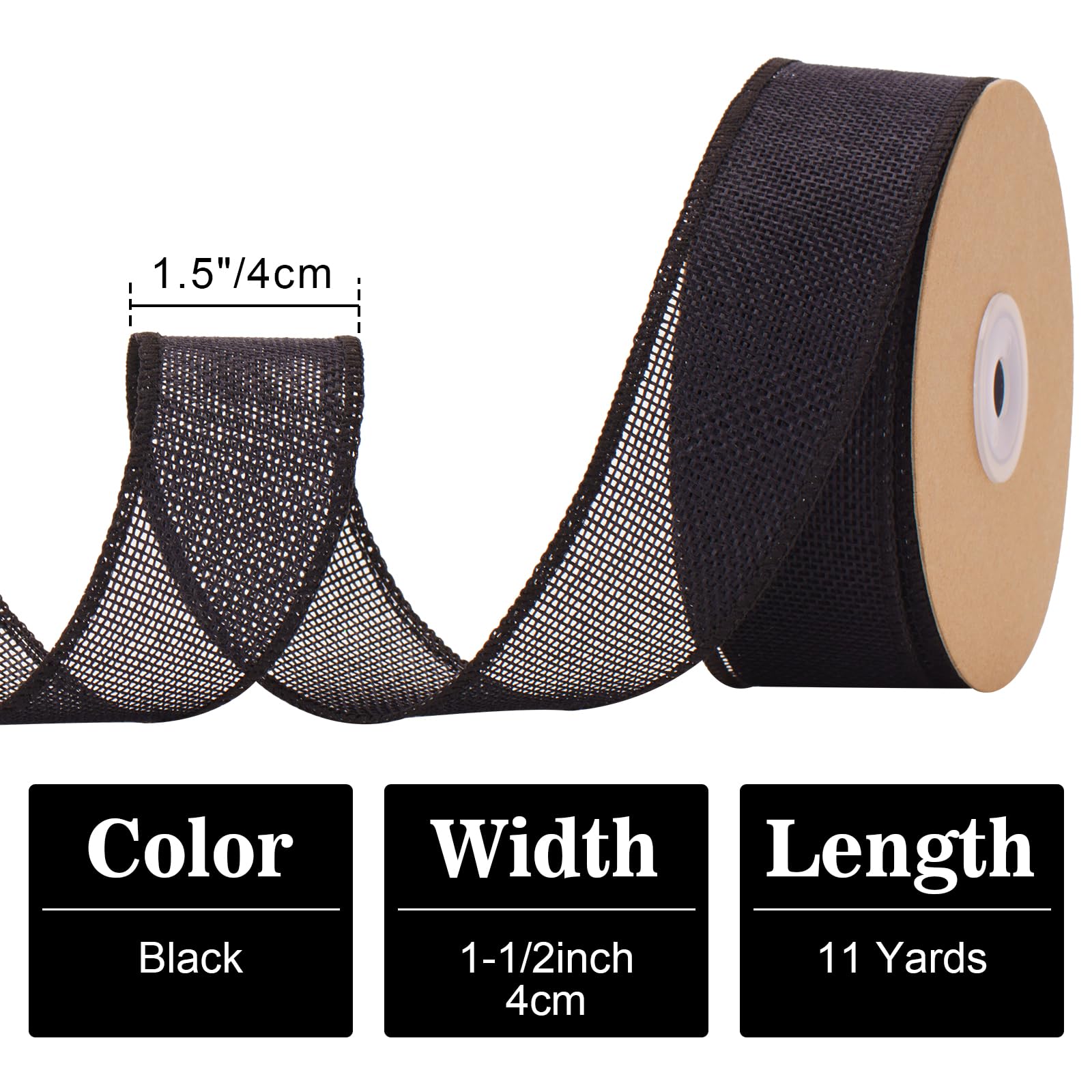 G2PLUS 4cm Brown Wired Jute Burlap Ribbon: 10m Hessian Ribbon for Crafting Bows, Gift Wrapping, Wreaths, Christmas Decoration - Image 2