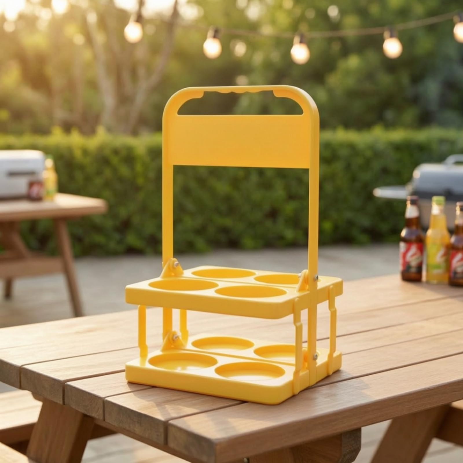 Porte-Bouteille avec Poignée, Style to 5, Bleu, Bleu | Léger, Porte-Bière Pliable, Compact, pour Pique-Nique, Camping, Bar