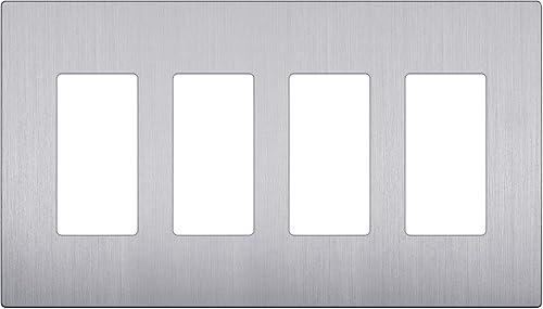 Vista 37 de LIDER - Cubierta decorativa de interruptor con acabado mate, placa de pared sin tornillos, tamaño mediano, 3 bandas de 4.88 x 6.77 pulgadas