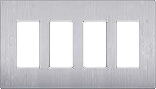 LIDER Decorator Switch Cover, Screwless Wall Plate, Mid-Size 4-Gang