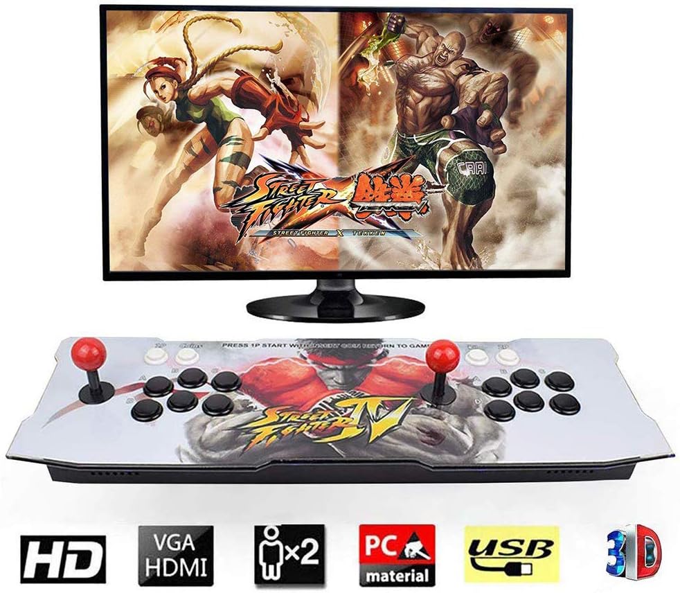 Arcade Game Console 1080P 3D & 2D Games 2020 2 in 1 Pandora's Box King of Fighters 3D 2 Players Arcade Machine with Arcade Joystick Support Expand Games for PC / Laptop / TV / PS4