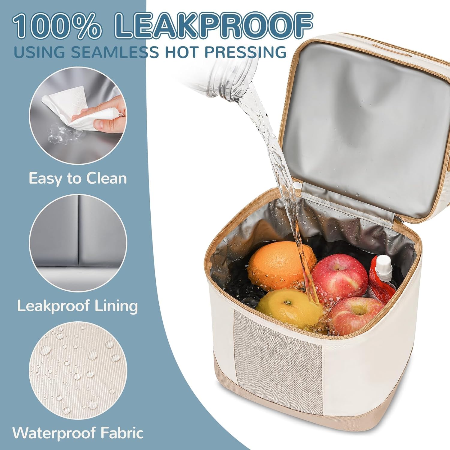 Mancro Breastmilk Cooler Bag with Ice Pack, Double Layer Breast Milk Cooler Bag Fits 6 Bottles Up to 9 Ounces, Waterproof Bottle Storage Bag for Nursing Mom Daycare, Blue