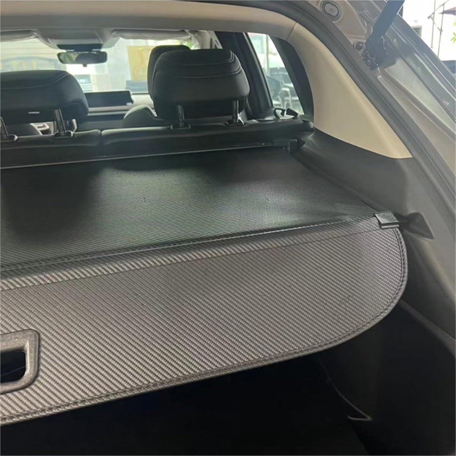 for Volkswagen Tiguan L MK2 2017-2024 Auto Trunk Curtain Organizer Cover Cargo Rear Rack Luggage Storage Shade(Carbon Fiber)