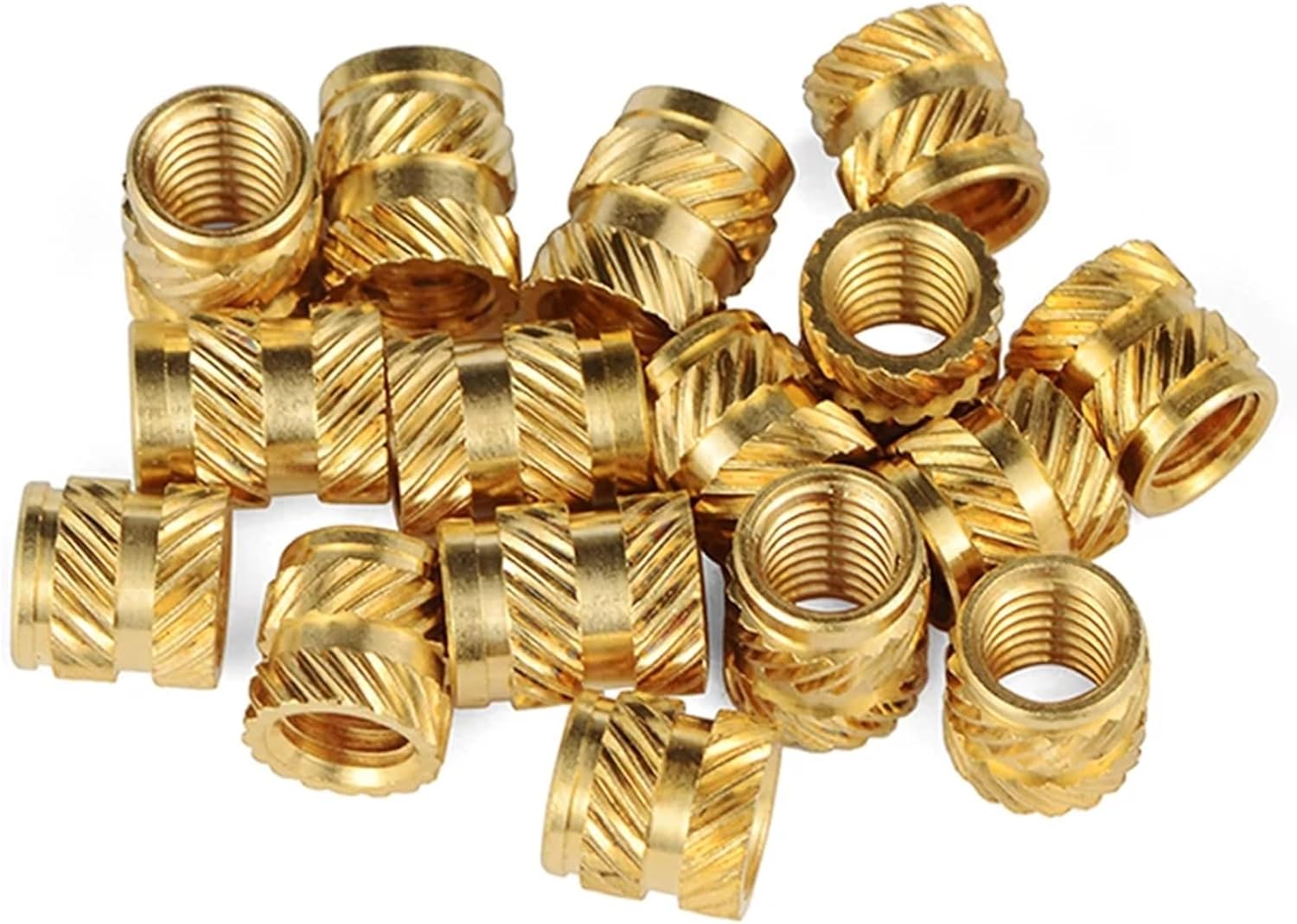 Brass Knurled Nuts M3 Brass Knurled Inserts Hot Melt Nut Female Thread Embed Parts Pressed Fit Into Holes 3D Printing Heat Set Insert Nuts 50Pcs(M3x5x4.5 (50Pcs))