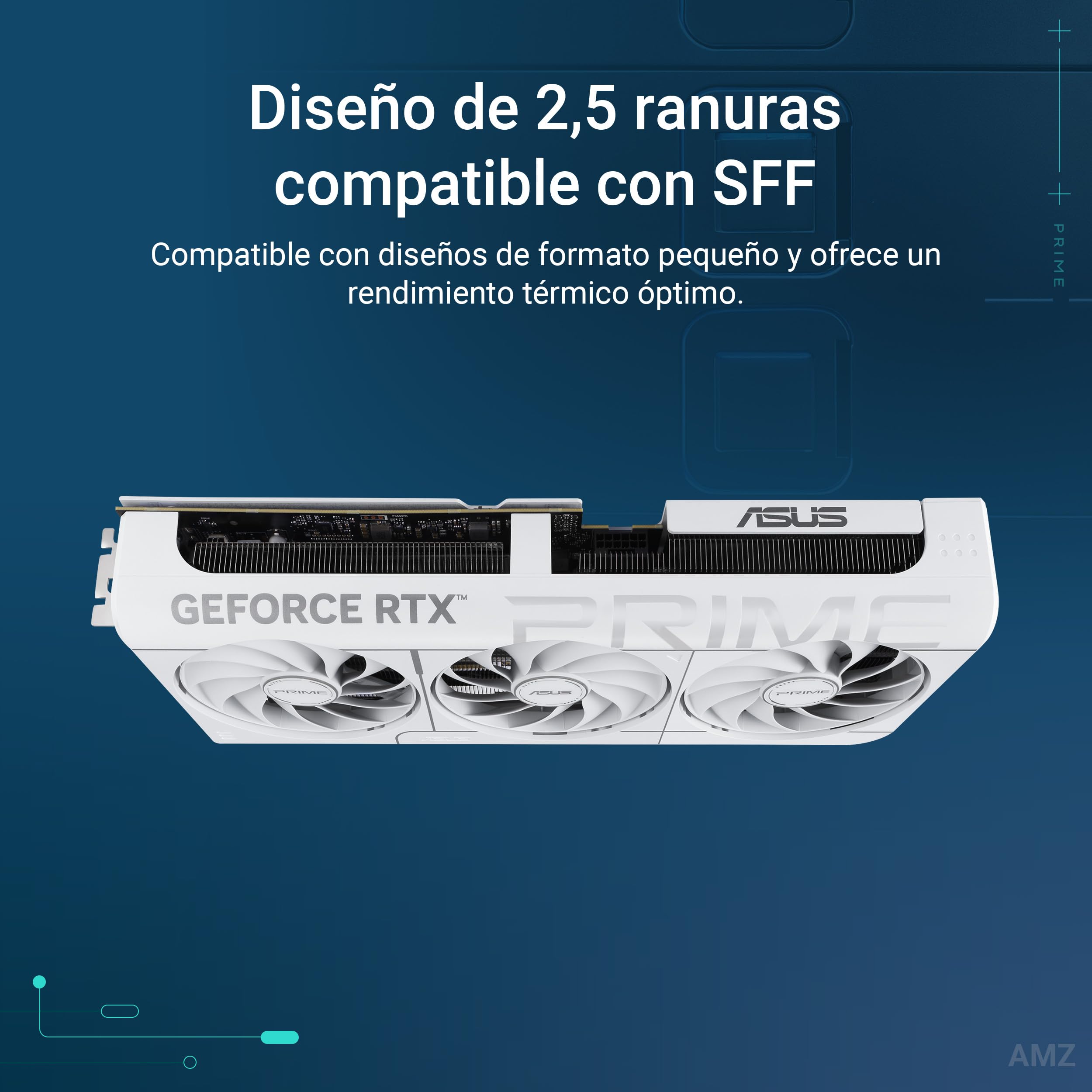 ASUS Prime GeForce RTX 5070 12 GB GDDR7 White OC Edition - Tarjeta gráfica | Compatible con SFF, PCIe 5.0, 12 GB GDDR7, HDMI/DP 2.1, 2,5 ranuras, ventiladores Axial-tech, BIOS dual