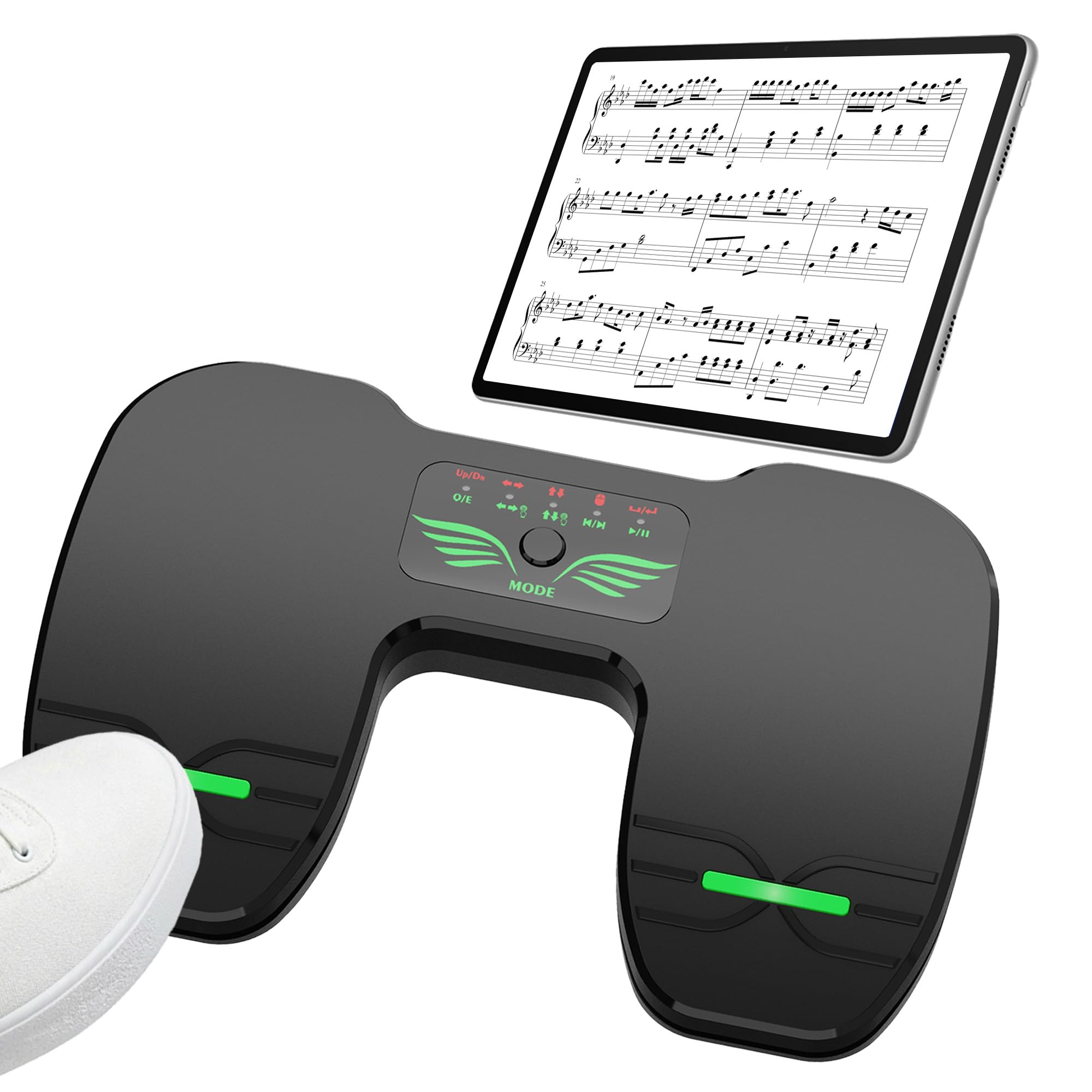 Pedale Bluetooth: interruttore Bluetooth ricaricabile per controllo di lettura musicale su tablet e smartphone