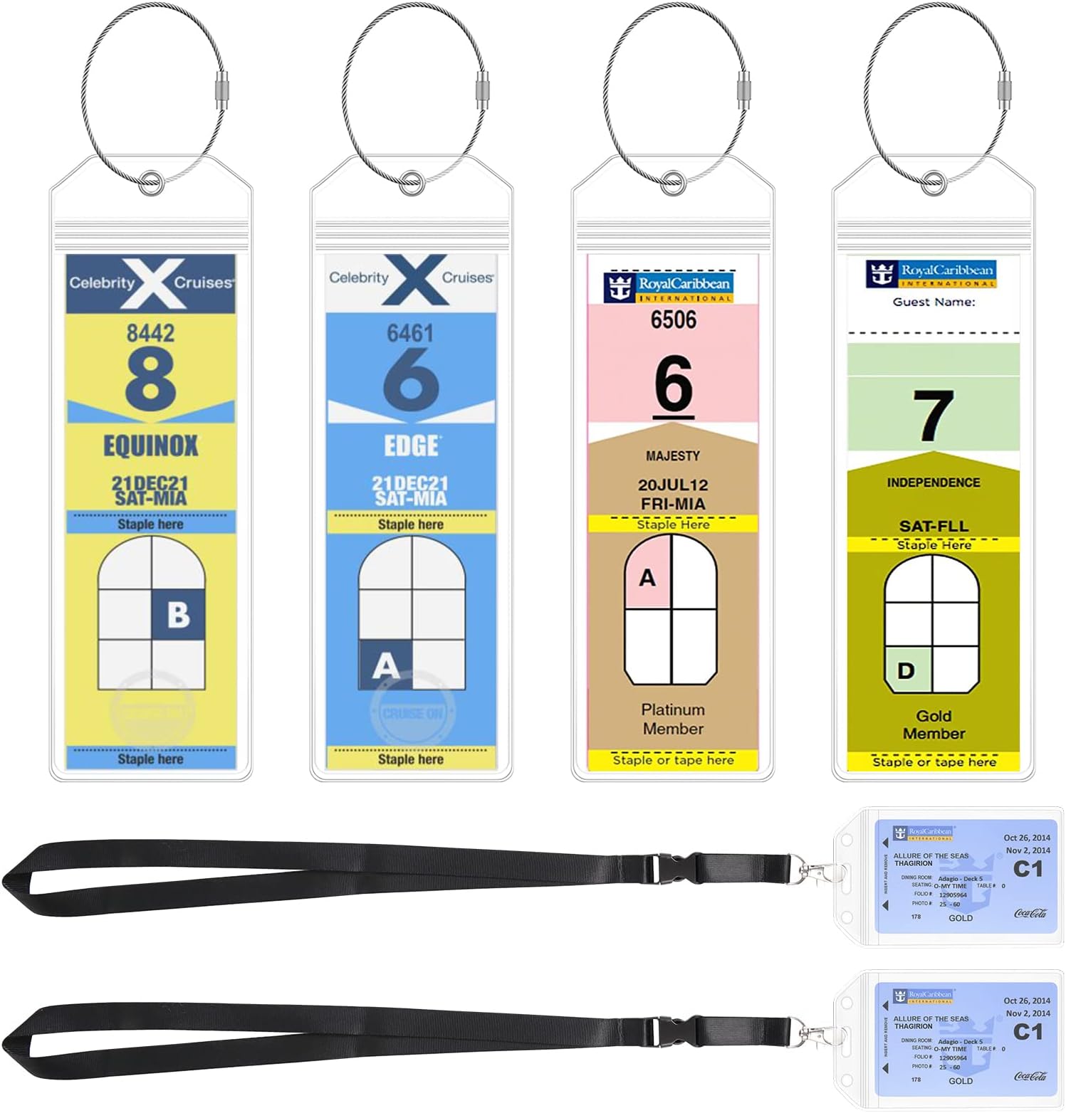 NTONPOWER Cruise Luggage Tags with Zip Seal and Steel Loops