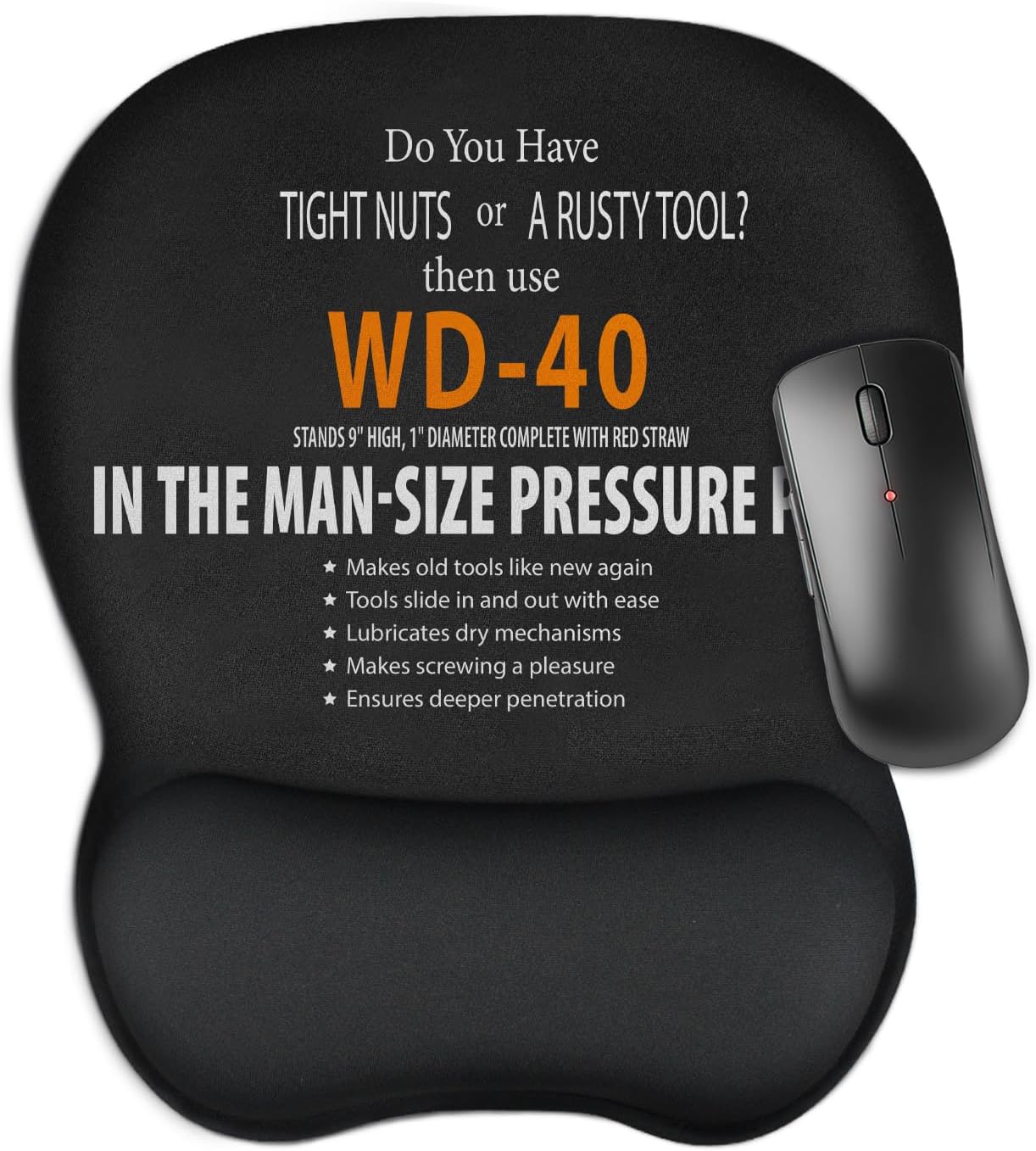 Funny Ergonomic Mouse Pad with Wrist Rest for Desk, Small Non-Slip Rubber Base Mousepad for Pain Relief Computer Laptop Home Office Desk Decor Accessories Friends Work Gifts for Men