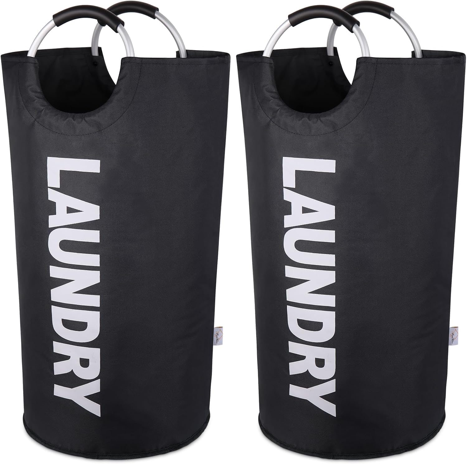 Large Laundry Basket Collapsible，Freestanding Clothes Hamper Bag with Handles – Tall Folding Dirty Laundry Bin，Sturdy Laundry Sorter for College Dorm，Laundry Room – 115L (Black)