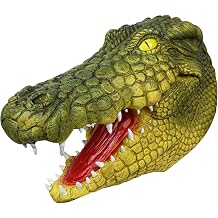 Halloween Alligator Mask Novelty Latex Animal Full Head Mask Party Cosplay Mask Crocodile Costume Props for Adult Carnival Party