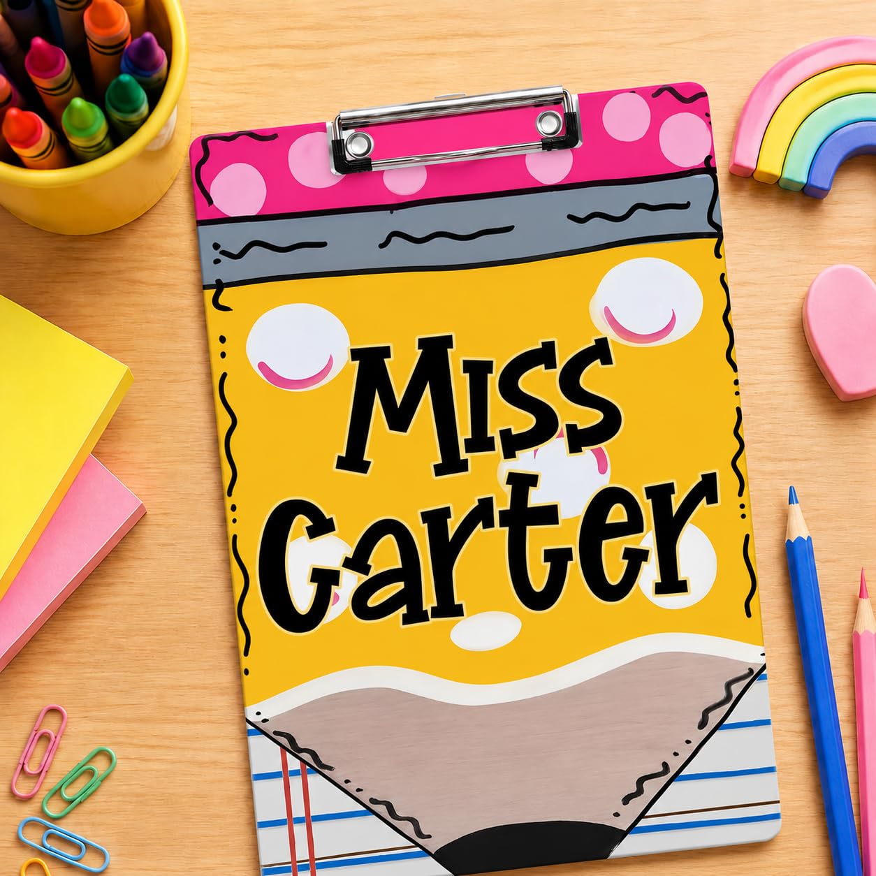 Personalised A4 Acrylic Clipboard with Name for Teachers