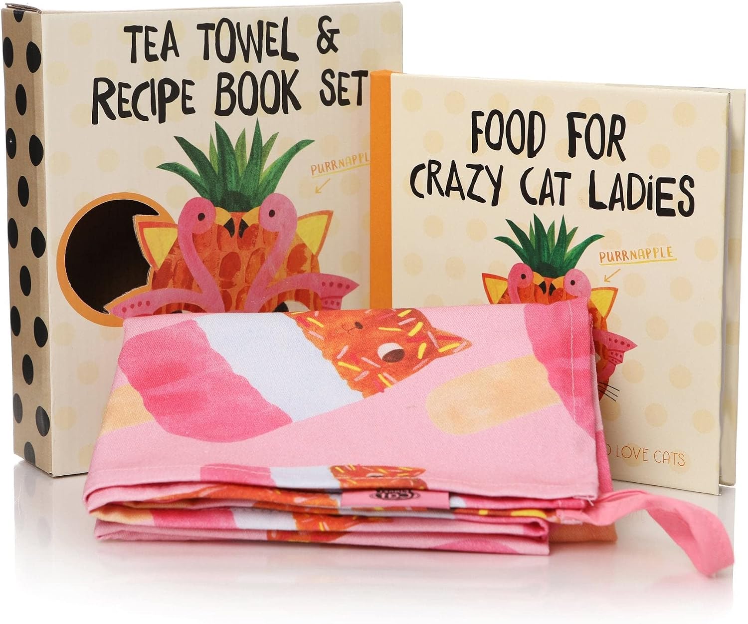 Half Moon Bay Planet Cat Tea Towel & Recipe Book Giftset, One Size