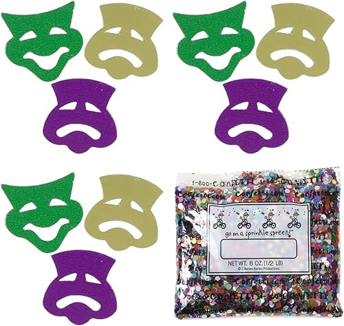 Miniatura 7 de Máscara de confeti - Mezcla de mascarada de arlequín - Paquete al por menor #8325 QS0