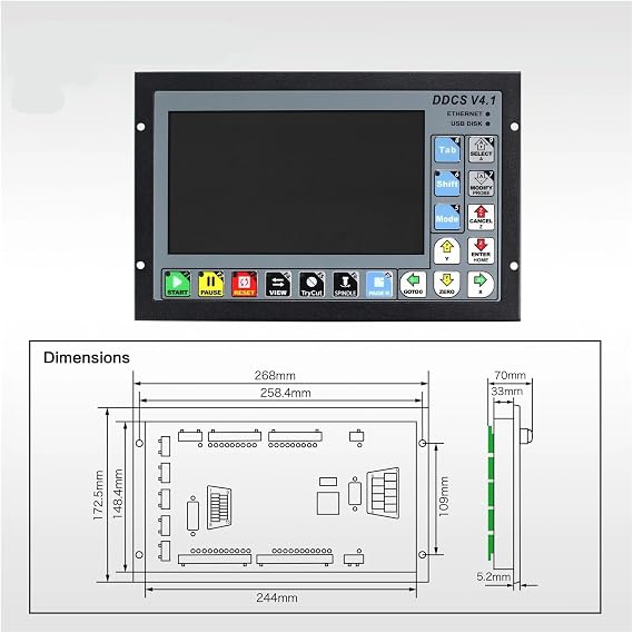 Standalone Motion Controller DDCS V4.1 3/4 Axis G Code PLC CNC Offline Stand Alone Motion Controller For Lathe Router Machine(3 axis kit)