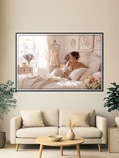 Romantic Vintage Bedroom Scene Poster - Feminine Elegance Wall Art | Home Decor 【Premium Luster】