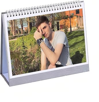 Personalized Custom Desk Calendar 2025 Customized Calendar with Your Photo/Pet Photo13Pictures for School, Office, Home Birthday Party Christmas DIY Gifts Grey