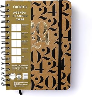 Agenda Planner Wire-O 2024 Kraft Diária A5 Dois Mil E Vinte Quatro, Cicero