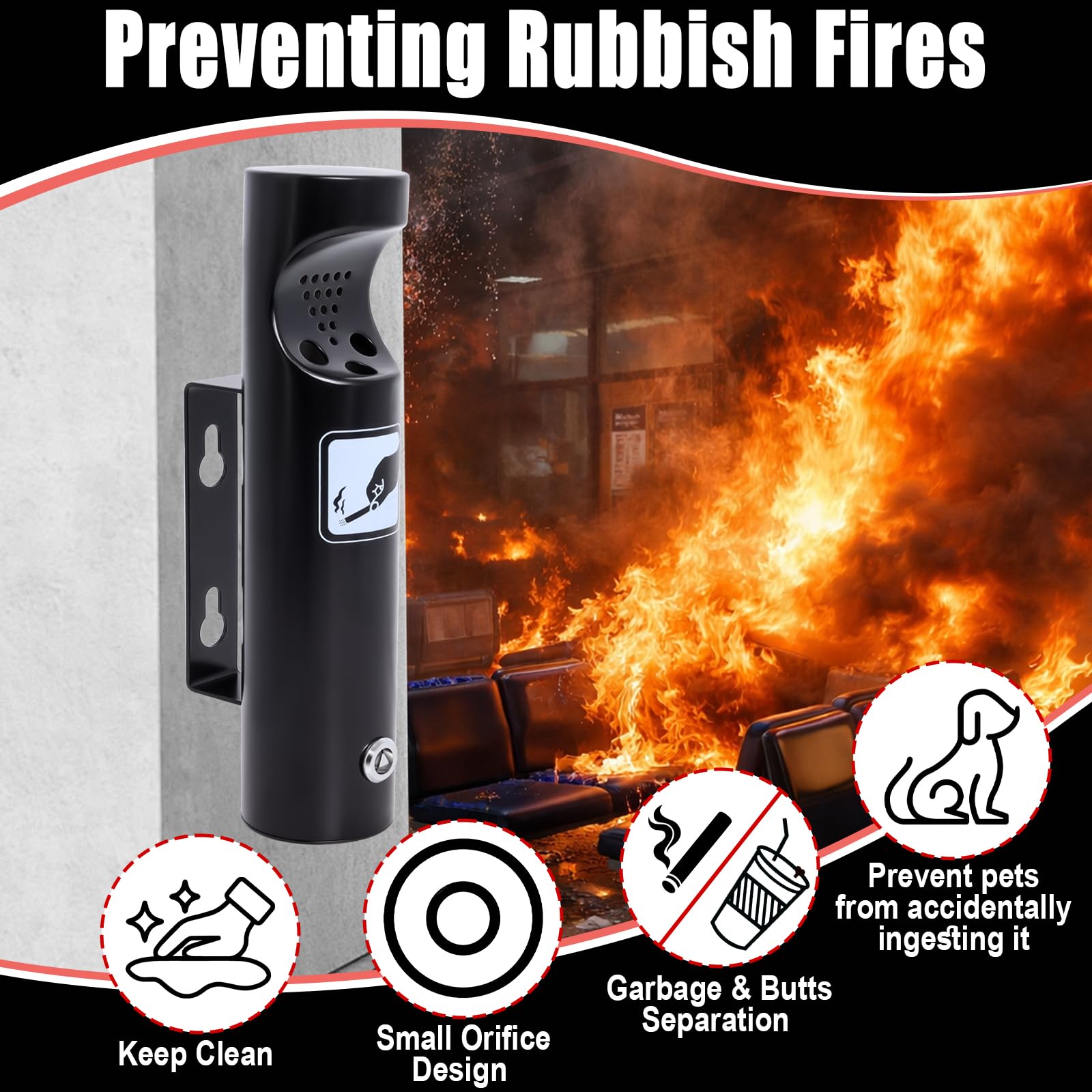 1 x Black Stainless Steel Wall Mounted Outdoor Cigarette Lighter : Amazon.de:  Home & Kitchen