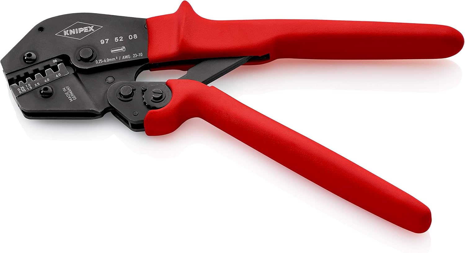 KNIPEX Crimping Pliers for Two-Hand Operation with Non-Slip Plastic Grips 250 mm, 97 52 08, Black - Image 4