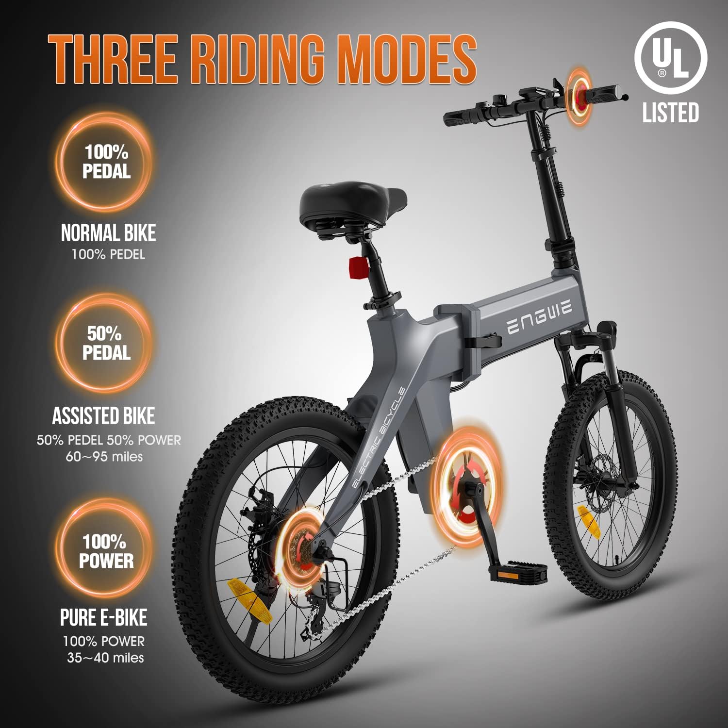 ENGWE S6 Electric Scooter three riding modes diagram