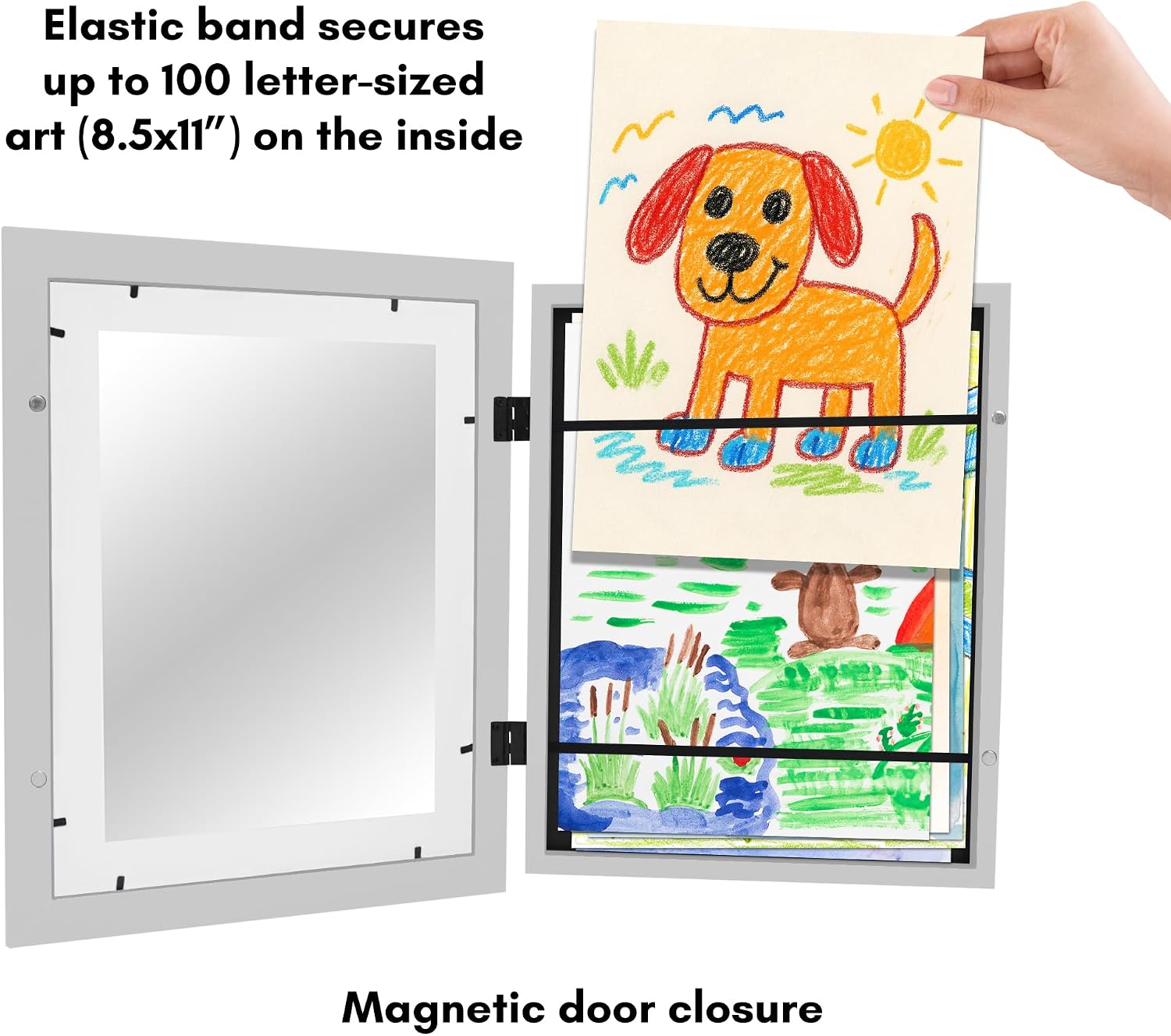 Americanflat 8.5x11 Changeable Kids Art Frame - Gray image 5