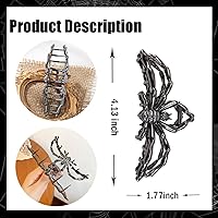 Vista 61 de Pinzas de pelo góticas de murciélago negro para mujeres y niñas, garra de pelo de murciélago gótico de aleación punk negra Y2K para decoraciones