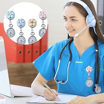 Orologio Da Tasca Per Infermieri Nizirioo - 4 Pezzi Retrattili, Con Lancette Luminose, Per Donne E Ragazze
