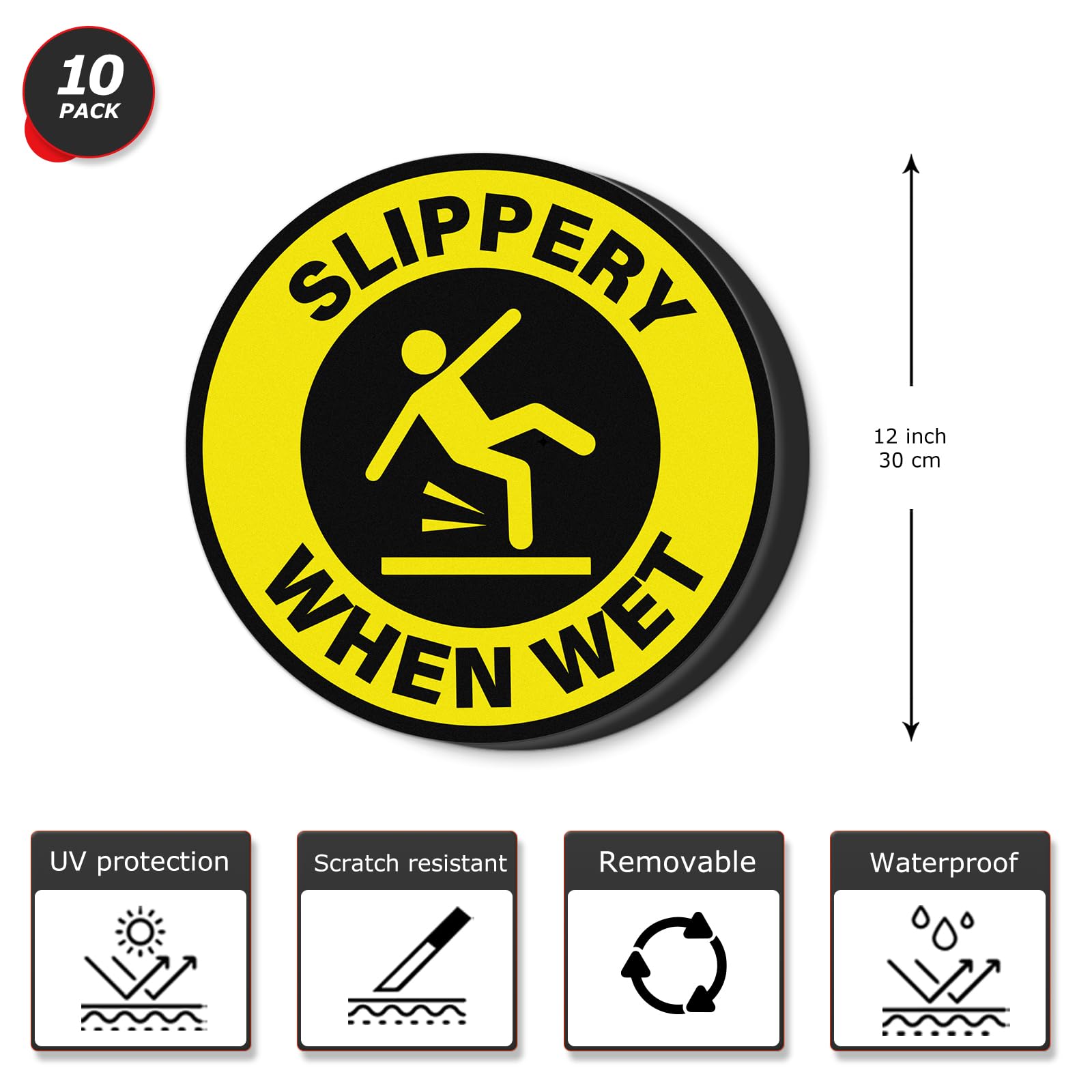 Removeable Sign Snapklik.com : Slippery When Wet Stickers 12 Inch Self-Adhesive ...