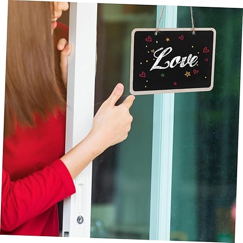 Miniatura 3 de DECHOUS Mini pizarras de pizarra, 4 unidades, pizarra colgante de doble cara para bodas, niños y niñas, tablero de notas de jardín, 6.3 x 4.7 in