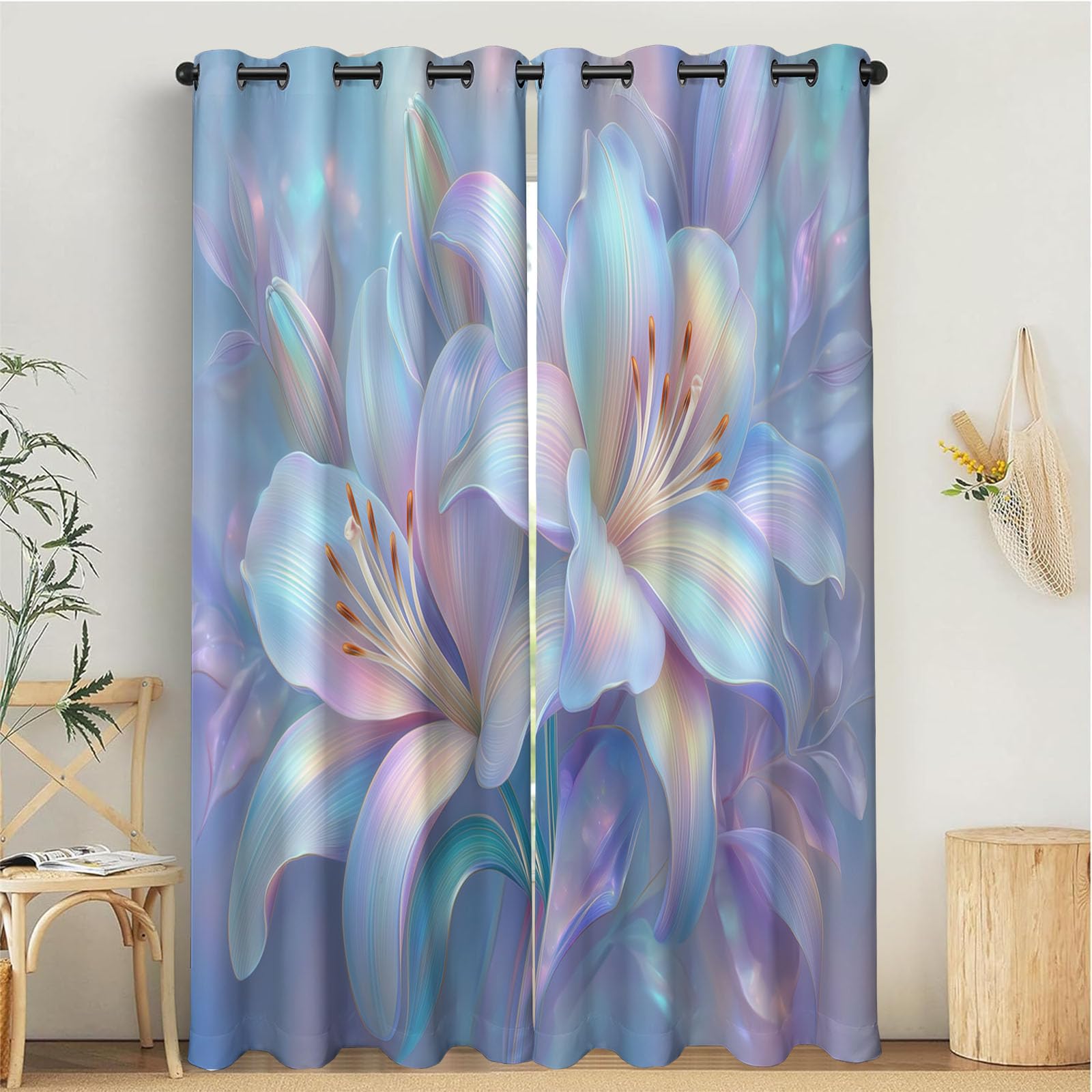 Rideaux occultants isolation thermique 140x200 pour cuisine salon chambre rideau 3D fleurs