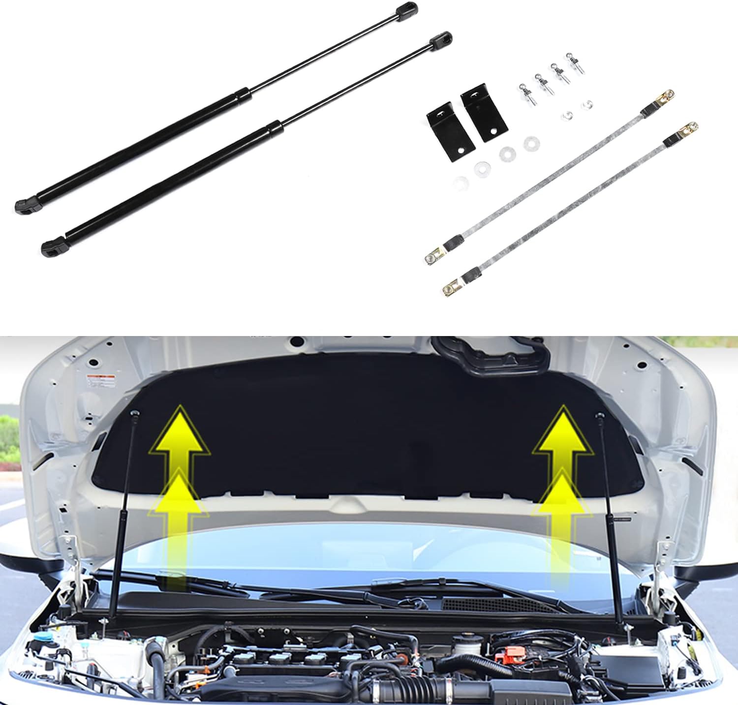 L2R for Honda Civic (2022-2025) Front Hood Bonnet Lift Support Struts Shocks Gas Springs Car Accessories Stainless Steel 2pcs