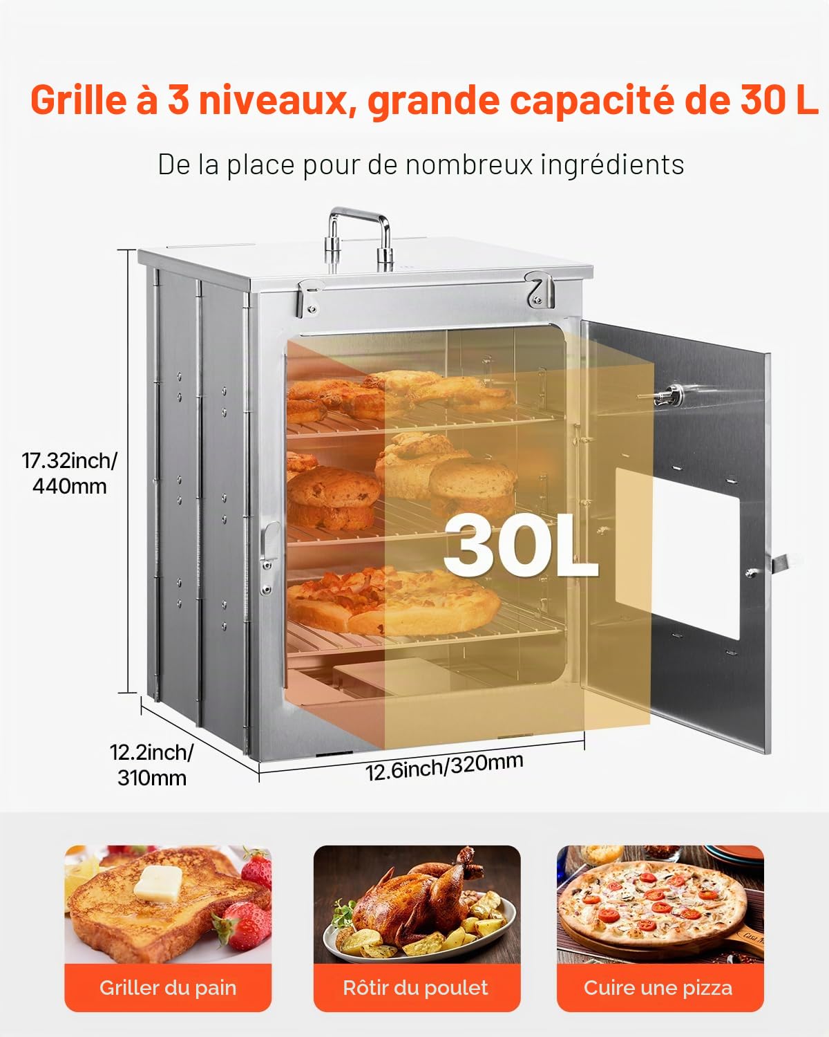 VEVOR Four de camping en plein air, réchaud de camping portable pour camping, jardin, pique-nique, cuisine en plein air