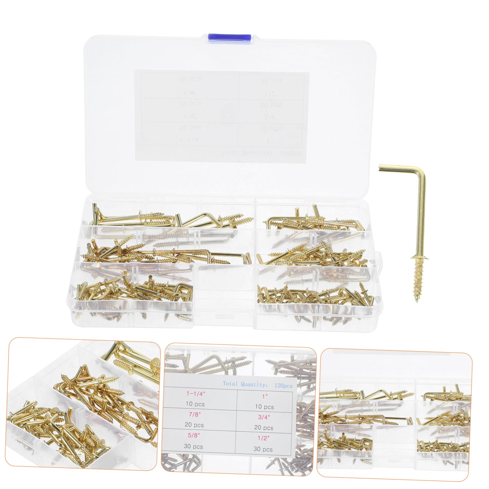 600piezas Hooks De Inoxidable Autoperforantes Para Colgar Cuadros Ganchos Ángulo Recto Para Paredes y Muebles