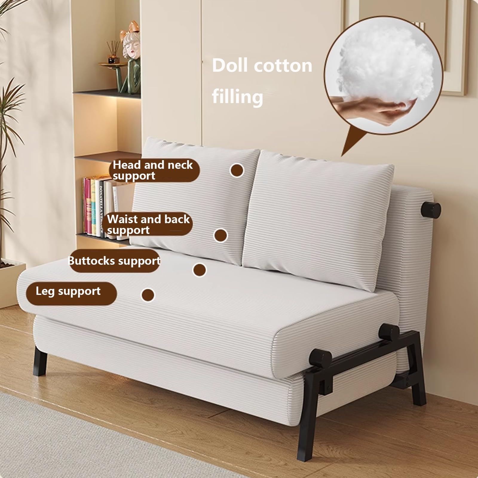 Divano Letto Trasformabile 2 In 1 Poltrona Letto Singolo Convertibile