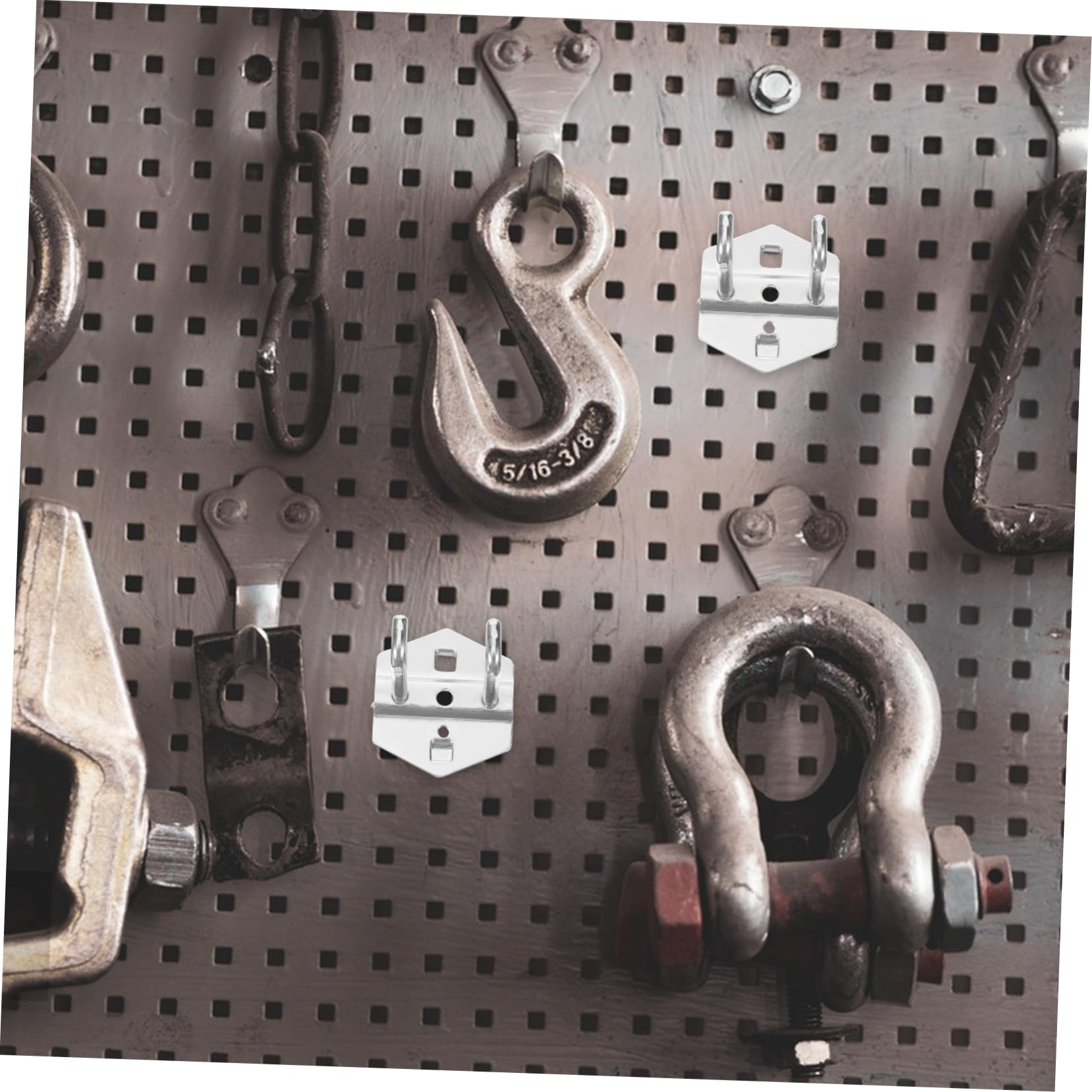 NULYLU Pegboard Hooks for Tool 5pcs Metal Hanging Hooks Space Saving Storage for Home Garage