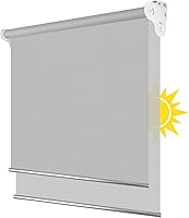 Vista 16 de PASSENGER PIGEON Persianas enrollables sin cordón, de doble tela negra, oscurecimiento de la habitación y filtrado de luz en una pista, persianas