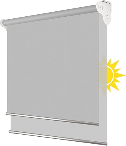 Miniatura 16 de PASSENGER PIGEON Persianas enrollables sin cordón, de doble tela negra, oscurecimiento de la habitación y filtrado de luz en una pista, persianas