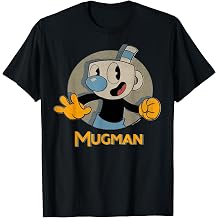 Cuphead Mugman Circle Shadow Profile Vintage T-Shirt