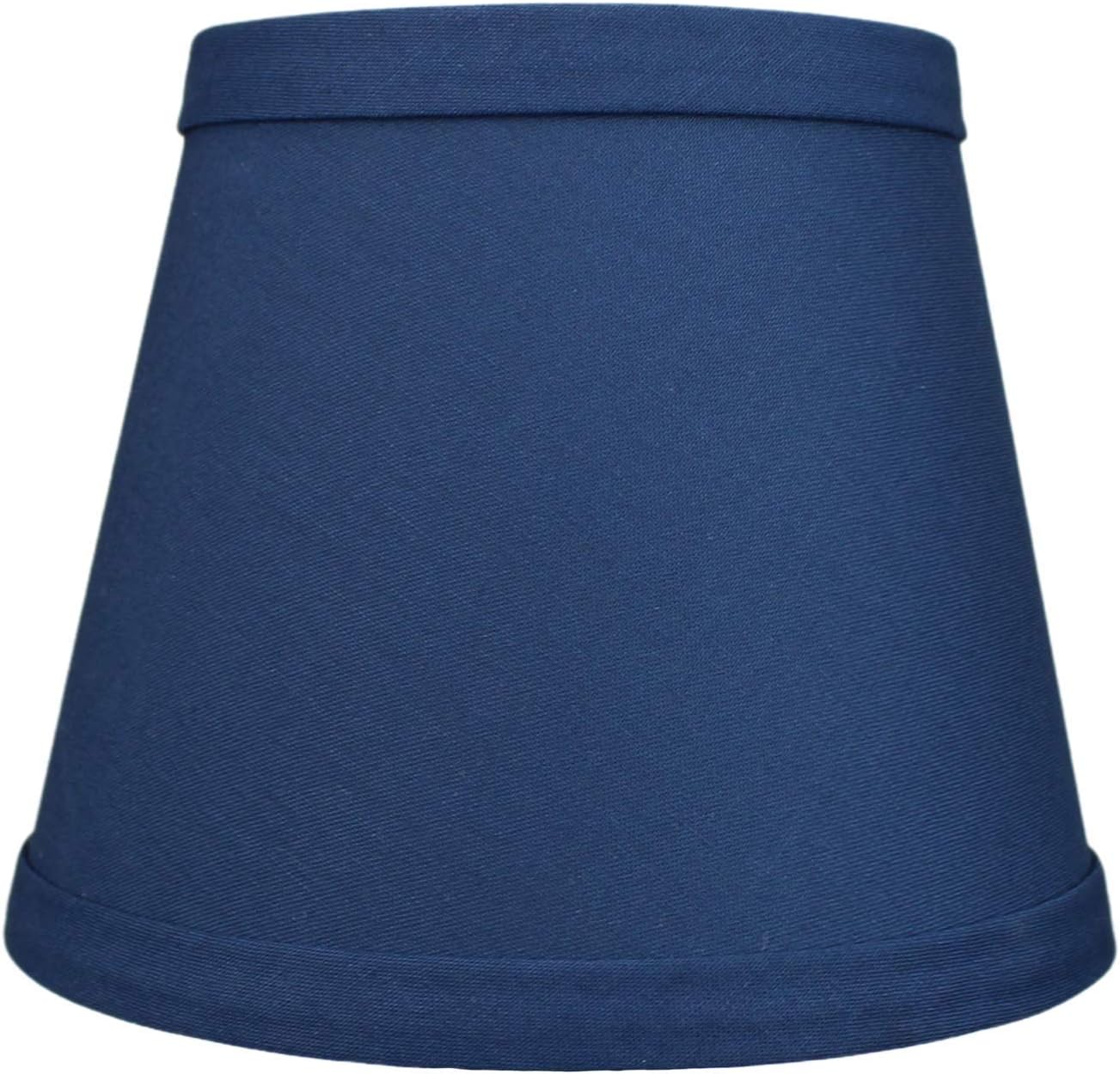FenchelShades.com Lampshade 4" Top Diameter x 5" Bottom Diameter x 6" Slant Height with Clip-On Attachment for Standard Edison-Style Lightbulb (Linen Navy Blue)