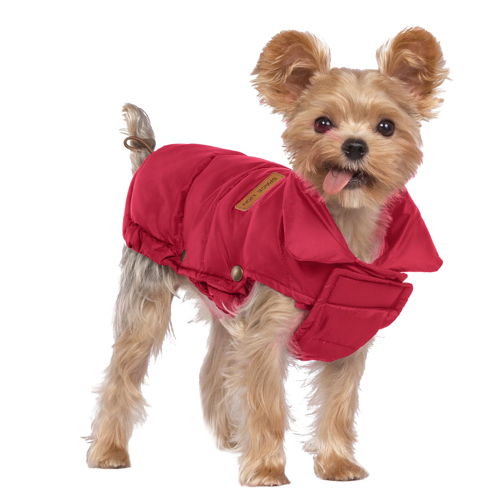SPACE LION Dog Puffer Jacket, Down Winter Coat, Durable Outdoor Coat for Cold and Windy Conditions, Lightweight & Adjustable Fit Coats for Small Dogs,