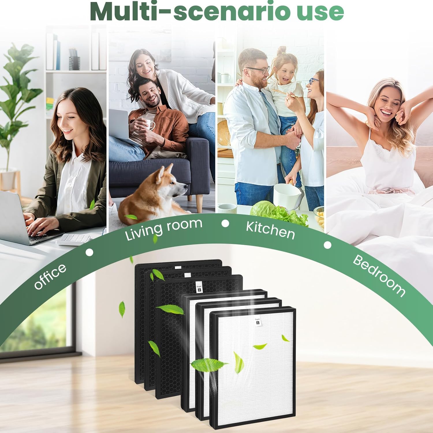 3+3 Set AP-B102 Replacement Filter Compatible with Alexapure Breeze Air Purifier,Part# AP-B102 AP-B103 and 3049,3-in-1 Ture HEPA 3+Carbon Filter3.(3PACK)