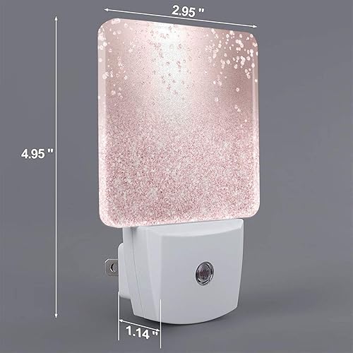 Miniatura 2 de Luz nocturna de confeti con purpurina dorada rosa ombré, luces nocturnas LED impresas para niños, proyector de luz nocturna para bebés, luces