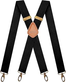 Suspenders for Men Heavy Duty Swivel Hooks Retro X-Back Adjustable Brace