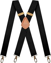 MENDENG Suspenders for Men Heavy Duty Swivel Hooks Retro X-Back Adjustable Brace