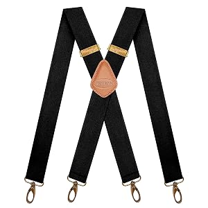 MENDENG Suspenders for Men Heavy Duty Swivel Hooks Retro X-Back Adjustable Brace