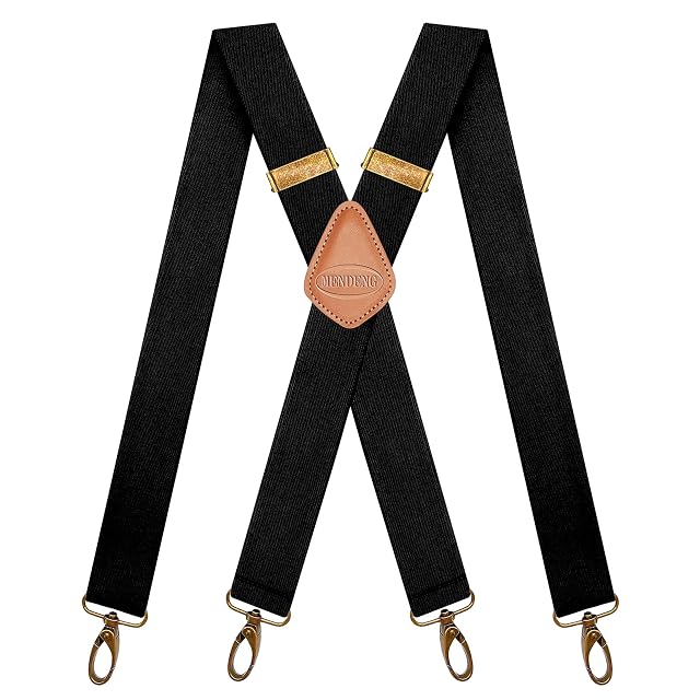 MENDENG Suspenders for Men Heavy Duty Swivel Hooks Retro X-Back Adjustable Brace