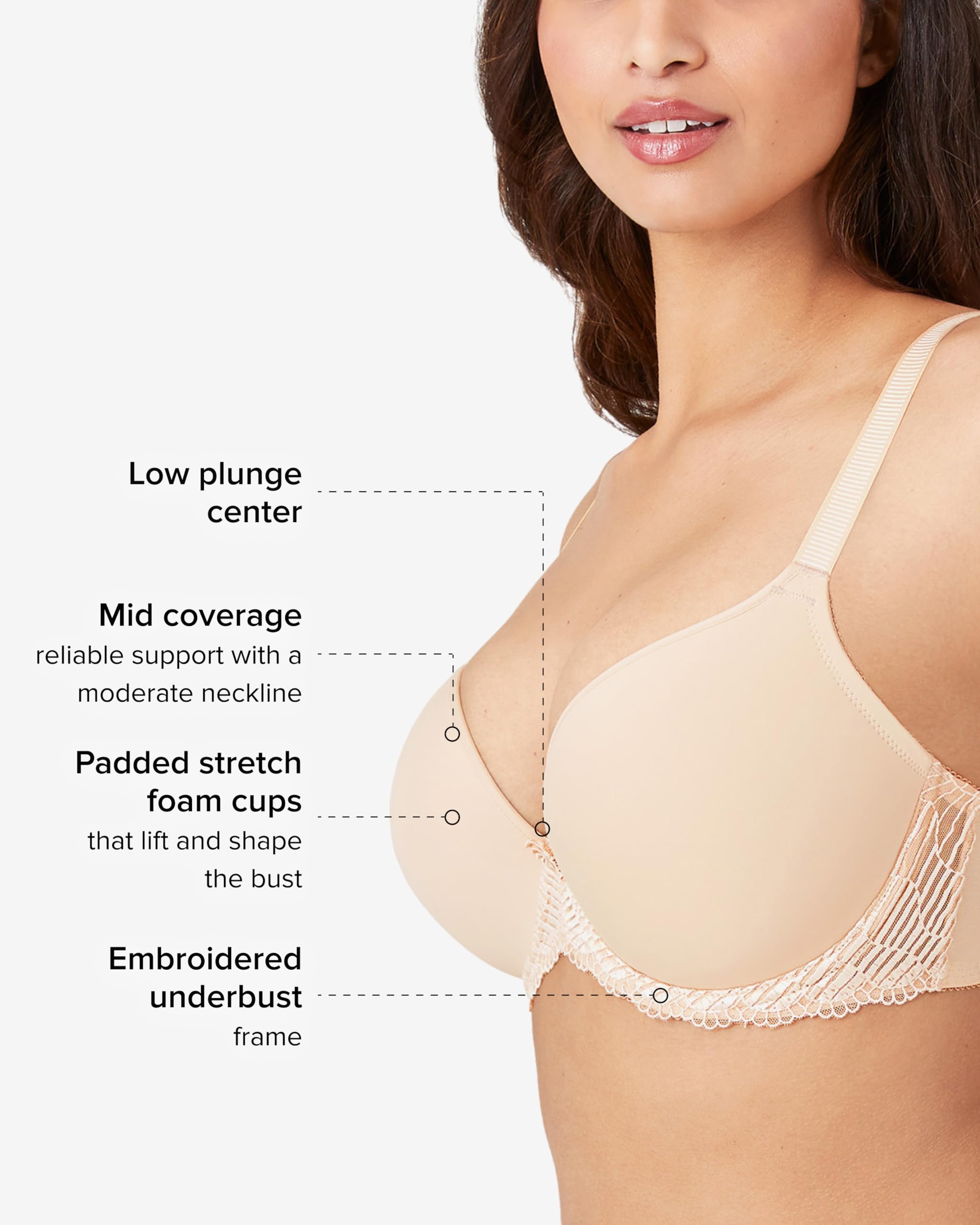 Wacoal Sujetador La Femme Contour para Mujer, Piel Natural, 90F
